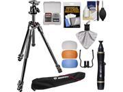 Manfrotto 290 Xtra 67 Professional Tripod with Ball Head Case Kit with Flash Diffusers DSLR Cleaning Kit