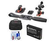 Essentials Bundle for Drift HD Ghost Ghost S Action Camcorder with Helmet Flat Surface Mounts Battery Case Accessory Kit
