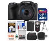 Canon PowerShot SX420 IS Wi Fi Digital Camera Black with 32GB Card Case Flash Battery Tripod Kit