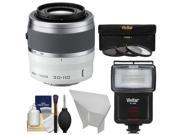 Nikon 1 30 110mm f 3.8 5.6 VR Nikkor Lens White with 3 Filters Flash Bounce Reflector Kit for 1 S1 S2 J3 J4 J5 V2 V3 AW1 Cameras