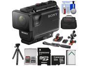 Sony Action Cam HDR AS50 Wi Fi HD Video Camera Camcorder with 32GB Card Battery Case Flex Tripod Flat Surface 2 Helmet Mounts Kit