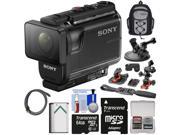 Sony Action Cam HDR AS50 Wi Fi HD Video Camera Camcorder with 64GB Card Battery Backpack 2 Helmet Suction Cup Mounts Kit