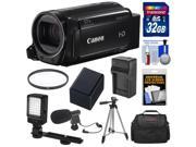 Canon Vixia HF R72 32GB Wi Fi 1080p HD Video Camcorder with 32GB Card Battery Charger Case Tripod LED Light Microphone Kit