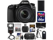 Canon EOS 80D Wi Fi Digital SLR Camera EF S 18 135mm IS USM Lens with 64GB Card Battery Case Flash Tripod 3 Filters Kit