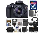 Canon EOS Rebel T6 Wi Fi Digital SLR Camera EF S 18 55mm IS II Lens with 32GB Card Case Flash Battery Charger Tripod Tele Wide Lens Kit
