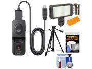 Sony RM VPR1 Remote Control with Multi terminal Cable with LED Video Light Tripod Kit