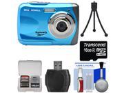 Bell Howell Splash WP7 Waterproof Digital Camera Blue with 16GB Card Tripod Kit