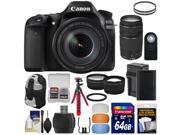Canon EOS 80D Wi Fi Digital SLR Camera EF S 18 135mm IS USM with 75 300mm III Lens 64GB Card Battery Charger Backpack Tripod 2 Lens Kit