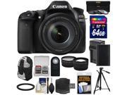 Canon EOS 80D Wi Fi Digital SLR Camera 18 135mm IS USM Lens with 64GB Card Battery Charger Backpack Tripod Filters Tele Wide Lens Kit