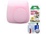 Fujifilm Groovy Camera Case for Instax Mini 8 Pink with 20 Twin Prints Cleaning Kit