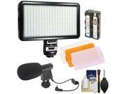 Vidpro LED 300 Ultra Slim Video Light with 3 Diffusers Battery Charger with Microphone Kit