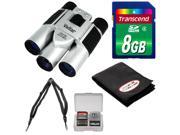 Vivitar 10x25 Binoculars with Built in Digital Camera with 8GB Card Harness Strap FogKlear Cleaning Cloth Kit