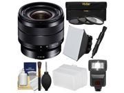 Sony Alpha E Mount 10 18mm f 4.0 OSS Wide angle Zoom Lens Flash Soft Box Diffuser 3 Filters Kit for A7 A7R A7S Mark II A5100 A6000 A6300