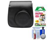 Fujifilm Groovy Camera Case for Instax Mini 8 Black with 20 Twin Prints Cleaning Kit