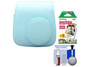 Fujifilm Groovy Camera Case for Instax Mini 8 Blue with 20 Twin Prints Cleaning Kit