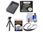 Panasonic DMW ZSTRV DMW BLG10 Rechargeable Battery Charger Pack with Flex Tripod Strap Kit for Lumix DMC GF6 GX7 GX85 LX100 ZS60 ZS100 Camera