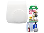Fujifilm Groovy Camera Case for Instax Mini 8 White with 20 Twin Prints Cleaning Kit