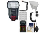Canon Speedlite 600EX II RT Flash with Batteries Charger Bracket Cord Reflector Kit