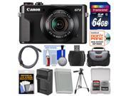 Canon PowerShot G7 X Mark II Wi Fi Digital Camera with 64GB Card Case Battery Charger Tripod Kit