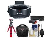 Canon EF EOS M Mount Adapter EF Lens to EF M EOS Camera with Case Flex Tripod Strap Kit