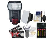 Canon Speedlite 600EX II RT Flash with Batteries Charger Soft Box Diffuser Bouncer Kit