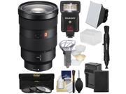 Sony Alpha E Mount FE 24 70mm f 2.8 GM Zoom Lens with Battery Charger Flash LED Light Diffusers Softbox 3 Filters Kit