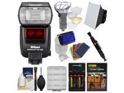 Nikon SB 5000 AF Speedlight Flash with Soft Box Diffuser Bouncer Color Gels Batteries Charger Lighting DVD Kit
