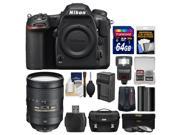 Nikon D500 Wi Fi 4K Digital SLR Camera Body with 28 300mm VR Lens 64GB Card Case Flash Battery Charger Filters Kit