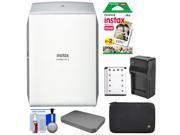 Fujifilm Instax SHARE SP 2 Instant Film Wi Fi Smartphone Printer Silver with 20 Color Prints Battery Charger Custom Foam Case Kit