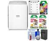 Fujifilm Instax SHARE SP 2 Instant Film Wi Fi Smartphone Printer Silver with 40 Color Prints 10 Rainbow Prints Battery Charger Kit