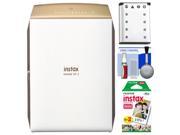 Fujifilm Instax SHARE SP 2 Instant Film Wi Fi Smartphone Printer Gold with 20 Color Prints Battery Kit