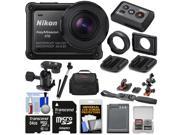 Nikon KeyMission 170 Wi Fi Shock Waterproof 4K Video Action Camera Camcorder Remote Helmet Flat Surface Mounts 64GB Card Battery Case Selfie Stick