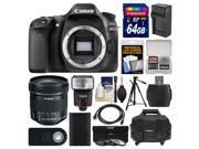 Canon EOS 80D Wi Fi Digital SLR Camera Body with 10 18mm IS STM Lens 64GB Card Case Flash Battery Charger Tripod Kit