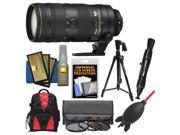 Nikon 70 200mm f 2.8E FL VR AF S ED Zoom Nikkor Lens with Backpack Tripod 3 Hoya UV CPL ND8 Filters Kit
