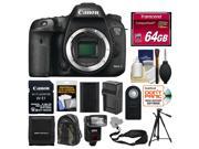 Canon EOS 7D Mark II Digital SLR Camera Body Wi Fi Adapter with 64GB Card Backpack Flash Battery Charger Tripod Sling Strap Remote Kit