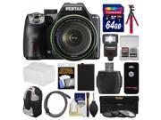 Pentax K 70 All Weather Wi Fi Digital Camera 18 135mm WR Lens Black with 64GB Card Backpack Flash Battery Tripod Filters Remote Kit