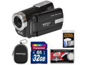 Vivitar DVR 508 HD Digital Video Camera Camcorder Black with 32GB Card Case Kit