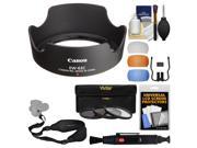 Canon EW 63C Lens Hood for EF S 18 55mm f 3.5 5.6 IS STM IS II with 3 UV CPL ND8 Filters Flash Diffusers Sling Strap Kit