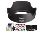 Canon EW 63C Lens Hood for EF S 18 55mm f 3.5 5.6 IS STM IS II with 3 UV CPL ND8 9 Color Filters Cleaning Kit