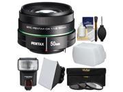 Pentax 50mm f 1.8 DA SMC Lens with 3 UV CPL ND8 Filters Flash Diffuser Soft Box Kit