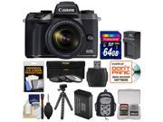 Canon EOS M5 Wi Fi Digital ILC Camera EF M 18 150mm IS STM Lens with 64GB Card Case Battery Charger Tripod 3 Filters Kit