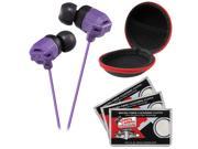 JVC HA FX102 XTREME XPLOSIVES Inner Ear Headphones Violet with Case 3 Microfiber Cloths