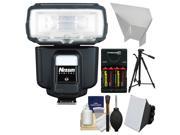 Nissin Digital i60A Air Wireless Zoom Flash with Tripod Soft Box Reflector Batteries Charger Kit for Nikon i TTL Digital SLR Cameras