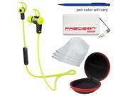 iLuv FitActive Jet Inner Ear Bluetooth Stereo Sport Headphones Green with Case Power Bank Stylus Pen 3 Cleaning Cloths Kit