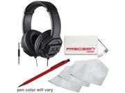 JVC HA MR60X XTREME XPLOSIVES Around ear Headphones with Remote Mic Black with Portable Power Pack Stylus Pen Cleaning Kit