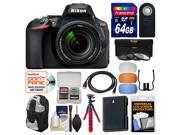 Nikon D5600 Wi Fi Digital SLR Camera 18 140mm VR DX AF S Lens with 64GB Card Backpack Battery Tripod 3 Filters Remote Kit