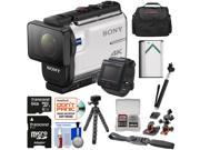Sony Action Cam FDR X3000R Wi Fi GPS 4K HD Video Camera Camcorder Remote Helmet Mounts 64GB Card Battery Case Selfie Stick Tripod Kit