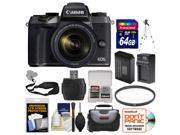 Canon EOS M5 Wi Fi Digital ILC Camera EF M 18 150mm IS STM Lens with 64GB Card Case Battery Charger Tripod Filter Strap Kit