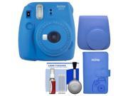 Fujifilm Instax Mini 9 Instant Film Camera (Cobalt Blue) with Groovy Case + Photo Album + Kit