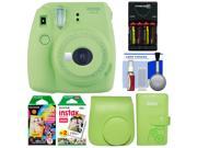Fujifilm Instax Mini 9 Instant Film Camera (Lime Green) with Case + Photo Album + 20 Twin & 10 Rainbow Prints + Batteries & Charger + Cleaning Kit